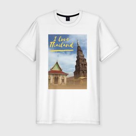 Мужская футболка хлопок Slim с принтом Таиланд: буддистская ступа в Лампхуне , 92% хлопок, 8% лайкра | приталенный силуэт, круглый вырез ворота, длина до линии бедра, короткий рукав | i love | thailand | архитеркура | буддизм | курорт | лампхун | ланна | монастырь | отдых | отпуск | памятник | северный таиланд | страна ланна | ступа | таиланд | храм | я люблю