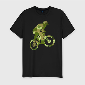 Мужская футболка хлопок Slim с принтом BMX Camouflage Retro в Белгороде, 92% хлопок, 8% лайкра | приталенный силуэт, круглый вырез ворота, длина до линии бедра, короткий рукав | bicycle | bike | bmx | bmx camouflage retro | camouflage | cycle | аквапед | байк | велосипед | велосипедист | велоспорт | зеленый | камок | камуфляж | камуфляжный | маскировка | милитари | раскраска | расцветка | ровер | спорт