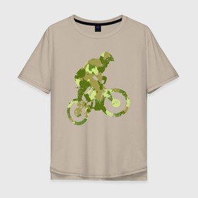 Мужская футболка хлопок Oversize с принтом BMX Camouflage Retro в Курске, 100% хлопок | свободный крой, круглый ворот, “спинка” длиннее передней части | Тематика изображения на принте: bicycle | bike | bmx | bmx camouflage retro | camouflage | cycle | аквапед | байк | велосипед | велосипедист | велоспорт | зеленый | камок | камуфляж | камуфляжный | маскировка | милитари | раскраска | расцветка | ровер | спорт