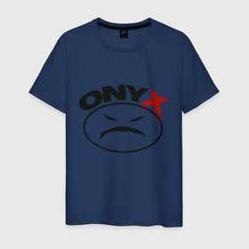 Мужская футболка хлопок с принтом Оnyx , 100% хлопок | прямой крой, круглый вырез горловины, длина до линии бедер, слегка спущенное плечо. | angry | bad | onyx | smile | злой | оникс | смайл
