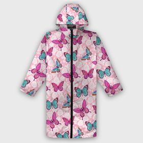 Дождевик унисекс 3D с принтом Бабочки и Розы (паттерн)  Butterfly and Rose (pattern) в городе Новоалтайск,  |  | butterfly | rose | summer | бабочка | лето | роза | цветок