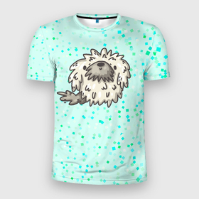 Мужская футболка 3D Slim с принтом Прикольная   собачка в Курске, 100% полиэстер с улучшенными характеристиками | приталенный силуэт, круглая горловина, широкие плечи, сужается к линии бедра | пес | песик | прикольная | смешная | собака | собачка | щенок