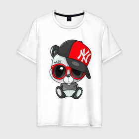 Мужская футболка хлопок с принтом Cool Panda   Панда в Санкт-Петербурге, 100% хлопок | прямой крой, круглый вырез горловины, длина до линии бедер, слегка спущенное плечо. | china | hate | panda | tattoo | иероглиф | китай | медведь | мишка | панда | тату
