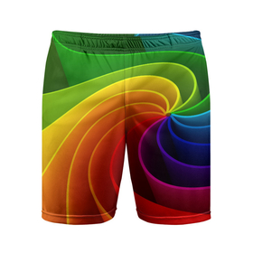 Мужские шорты спортивные с принтом Спираль   Модный узор 2023   Неон в Белгороде,  |  | color | fashion | neon | spiral | мода | неон | спираль | цвет