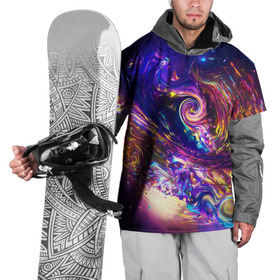 Накидка на куртку 3D с принтом Neon space pattern 3022 в Екатеринбурге, 100% полиэстер |  | abstraction | color | neon | space | абстракция | космос | неон | цвет
