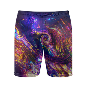 Мужские шорты спортивные с принтом Neon space pattern 3022 в Тюмени,  |  | abstraction | color | neon | space | абстракция | космос | неон | цвет