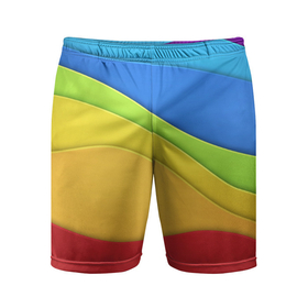 Мужские шорты спортивные с принтом Fashion pattern 2022   Wave ,  |  | Тематика изображения на принте: color | fashion | pattern | vanguard | wave | авангард | волна | мода | узор | цвет