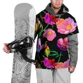 Накидка на куртку 3D с принтом Цветочный узор   Floral pattern в Кировске, 100% полиэстер |  | fashion | flower | leaf | pattern | лист | мода | узор | цветы