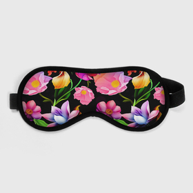Маска для сна 3D с принтом Цветочный узор   Floral pattern в Кировске, внешний слой — 100% полиэфир, внутренний слой — 100% хлопок, между ними — поролон |  | fashion | flower | leaf | pattern | лист | мода | узор | цветы
