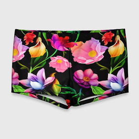 Мужские купальные плавки 3D с принтом Цветочный узор   Floral pattern в Тюмени, Полиэстер 85%, Спандекс 15% |  | fashion | flower | leaf | pattern | лист | мода | узор | цветы