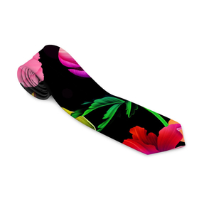 Галстук 3D с принтом Цветочный узор   Floral pattern в Кировске, 100% полиэстер | Длина 148 см; Плотность 150-180 г/м2 | fashion | flower | leaf | pattern | лист | мода | узор | цветы