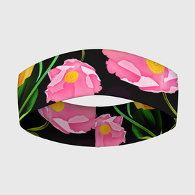 Повязка на голову 3D с принтом Цветочный узор  Floral pattern в Санкт-Петербурге,  |  | fashion | flower | leaf | pattern | лист | мода | узор | цветы