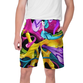 Мужские шорты 3D с принтом Пляжный паттерн   Summer ,  полиэстер 100% | прямой крой, два кармана без застежек по бокам. Мягкая трикотажная резинка на поясе, внутри которой широкие завязки. Длина чуть выше колен | beach | color | pattern | summer | лето | пляж | узор | цвет