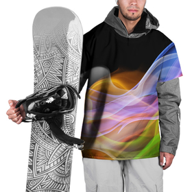 Накидка на куртку 3D с принтом Цветной дым   Color pattern , 100% полиэстер |  | color | fashion | pattern | smoke | дым | мода | узор | цвет