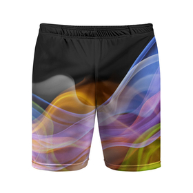Мужские шорты спортивные с принтом Цветной дым   Color pattern в Курске,  |  | Тематика изображения на принте: color | fashion | pattern | smoke | дым | мода | узор | цвет