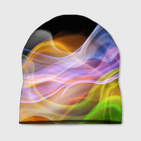 Шапка 3D с принтом Цветной дым   Color pattern в Тюмени, 100% полиэстер | универсальный размер, печать по всей поверхности изделия | Тематика изображения на принте: color | fashion | pattern | smoke | дым | мода | узор | цвет