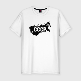 Мужская футболка хлопок Slim с принтом CCCР границы в Кировске, 92% хлопок, 8% лайкра | приталенный силуэт, круглый вырез ворота, длина до линии бедра, короткий рукав | cccр | границы | россия | символика