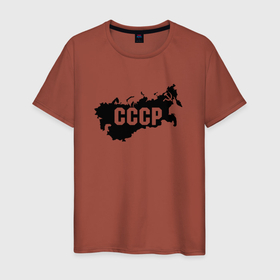 Мужская футболка хлопок с принтом CCCР границы в Новосибирске, 100% хлопок | прямой крой, круглый вырез горловины, длина до линии бедер, слегка спущенное плечо. | cccр | границы | россия | символика