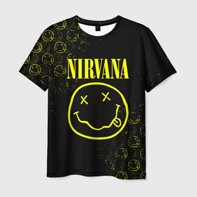 Мужская футболка 3D с принтом NIRVANA (логотипы) в Петрозаводске, 100% полиэфир | прямой крой, круглый вырез горловины, длина до линии бедер | nirvana | альтернативный рок | группа | курт кобейн | лого | логотип | логотип нирвана | музыка | нирвана | песни | рок