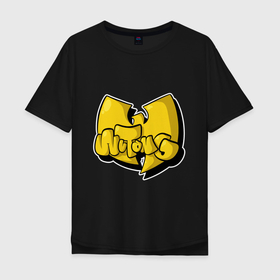 Мужская футболка хлопок Oversize с принтом Wu tаng в Белгороде, 100% хлопок | свободный крой, круглый ворот, “спинка” длиннее передней части | Тематика изображения на принте: clan | gangsta | w | wu | wu tang | в | ву | ву танг | гангста рэп | клэн