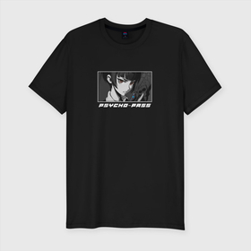 Мужская футболка хлопок Slim с принтом Грозная Аканэ в Курске, 92% хлопок, 8% лайкра | приталенный силуэт, круглый вырез ворота, длина до линии бедра, короткий рукав | akane tsunemori | anime | аканэ цунэмори | аниме | анимэ | психопаспорт