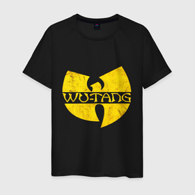 Мужская футболка хлопок с принтом Wu tang logo в Тюмени, 100% хлопок | прямой крой, круглый вырез горловины, длина до линии бедер, слегка спущенное плечо. | clan | gangsta rap | w | wu | wu tang | в | ву | ву танг | гангста рэп | клан