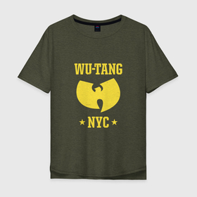 Мужская футболка хлопок Oversize с принтом Wu тang NYC в Петрозаводске, 100% хлопок | свободный крой, круглый ворот, “спинка” длиннее передней части | clan | gangsta rap | nyc | w | wu | wu tang | в | ву | ву танг | гангста реп | клан | ню йорк