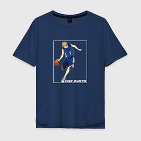 Мужская футболка хлопок Oversize с принтом Рёта Кисе арт , 100% хлопок | свободный крой, круглый ворот, “спинка” длиннее передней части | Тематика изображения на принте: anime | kise ryota | kuroko no basket | kuroko no basuke | аниме | анимэ | баскетбол куроко | рёта кисе