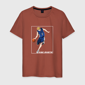 Мужская футболка хлопок с принтом Рёта Кисе арт , 100% хлопок | прямой крой, круглый вырез горловины, длина до линии бедер, слегка спущенное плечо. | anime | kise ryota | kuroko no basket | kuroko no basuke | аниме | анимэ | баскетбол куроко | рёта кисе