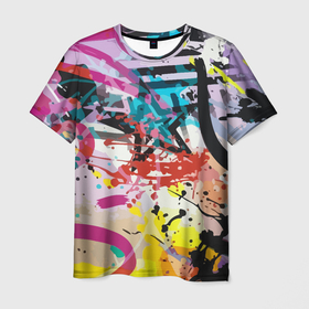 Мужская футболка 3D с принтом Граффити   Vanguard pattern , 100% полиэфир | прямой крой, круглый вырез горловины, длина до линии бедер | fashion | graffiti | pattern | star | vanguard | авангард | граффити | звезда | мода | узор