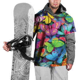 Накидка на куртку 3D с принтом Стая бабочек   Pattern в Курске, 100% полиэстер |  | Тематика изображения на принте: butterfly | color | pattern | wings | бабочка | крылья | узор | цвет