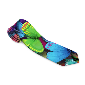 Галстук 3D с принтом Стая бабочек   Pattern в Курске, 100% полиэстер | Длина 148 см; Плотность 150-180 г/м2 | Тематика изображения на принте: butterfly | color | pattern | wings | бабочка | крылья | узор | цвет