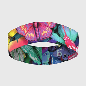 Повязка на голову 3D с принтом Стая бабочек  Pattern в Курске,  |  | butterfly | color | pattern | wings | бабочка | крылья | узор | цвет