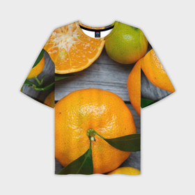 Мужская футболка OVERSIZE 3D с принтом Мандаринки на деревянном столе в Курске,  |  | orange | дерево | лето | листья | новый год | оранж | осень | свежесть | сок | уют | цитрус | цитрусовые
