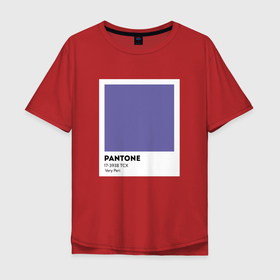 Мужская футболка хлопок Oversize с принтом Pantone  Very Peri в Белгороде, 100% хлопок | свободный крой, круглый ворот, “спинка” длиннее передней части | pantone | very peri | вери пери | вери пери пантон | виолет | сирень | фиолет | цвет года