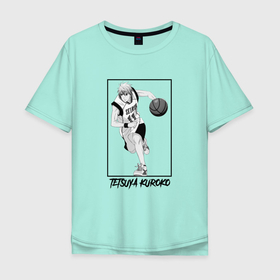 Мужская футболка хлопок Oversize с принтом Tetsuya Kuroko арт в Белгороде, 100% хлопок | свободный крой, круглый ворот, “спинка” длиннее передней части | anime | kuroko no basket | kuroko no basuke | tetsuya kuroko | аниме | анимэ | баскетбол куроко | тэцуя куроко