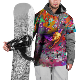Накидка на куртку 3D с принтом Колибри   Floral Pattern в Кировске, 100% полиэстер |  | butterfly | color | fashion | hummingbirds | pattern | бабочка | колибри | мода | узор | цвет