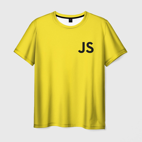 Мужская футболка 3D с принтом JavaScript язык в Екатеринбурге, 100% полиэфир | прямой крой, круглый вырез горловины, длина до линии бедер | java script | javascript | js | для програмиста | код | програмисту | програмисты | язык програмирования