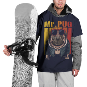 Накидка на куртку 3D с принтом Мистер Мопс в Екатеринбурге, 100% полиэстер |  | bulldog | pug | pug dog | pug puppies | бульдог | год собаки | друг человека | дружные мопсы | дядя мопс | животное | зверь | кинолог | мопс | пёс | порода собак | собака боксёр | собака мопс | собаковод | четвероногий
