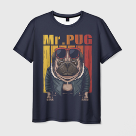 Мужская футболка 3D с принтом Мистер Мопс , 100% полиэфир | прямой крой, круглый вырез горловины, длина до линии бедер | bulldog | pug | pug dog | pug puppies | бульдог | год собаки | друг человека | дружные мопсы | дядя мопс | животное | зверь | кинолог | мопс | пёс | порода собак | собака боксёр | собака мопс | собаковод | четвероногий