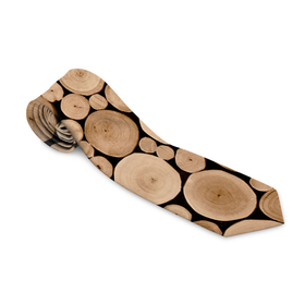 Галстук 3D с принтом Спил дерева в Кировске, 100% полиэстер | Длина 148 см; Плотность 150-180 г/м2 | в детскую | в комнату | дерево | деревья | деревянный | на кровать | на стол | патерн | песочный цвет | по  дерево | рельеф | структура дерева | текстура