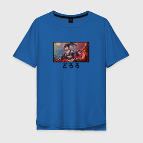 Мужская футболка хлопок Oversize с принтом Хяккимару и Дороро арт в Тюмени, 100% хлопок | свободный крой, круглый ворот, “спинка” длиннее передней части | anime | hyakkimaru | аниме | анимэ | дороро | хяккимару