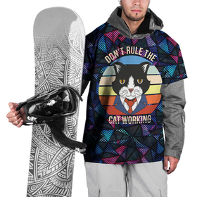 Накидка на куртку 3D с принтом Кот в пиджаке , 100% полиэстер |  | Тематика изображения на принте: деловой | кот | котенок | котик | кошка | серьезный