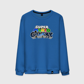 Мужской свитшот хлопок с принтом Super Mario Galaxy logo в Курске, 100% хлопок |  | galaxy | logotype | super mario | video game | видеоигра | галактика | логотип | супер марио