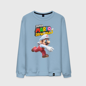 Мужской свитшот хлопок с принтом Super Mario  3D World   Video game   Nintendo , 100% хлопок |  | Тематика изображения на принте: dude | nintendo | run | super mario | video game | бег | видеоигра | супер марио | чувак