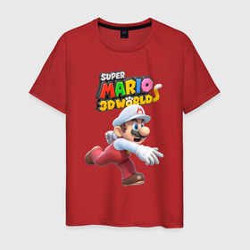 Мужская футболка хлопок с принтом Super Mario  3D World   Video game   Nintendo в Тюмени, 100% хлопок | прямой крой, круглый вырез горловины, длина до линии бедер, слегка спущенное плечо. | dude | nintendo | run | super mario | video game | бег | видеоигра | супер марио | чувак