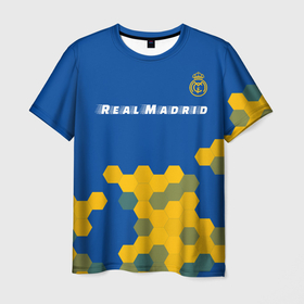 Мужская футболка 3D с принтом РЕАЛ МАДРИД | Real Madrid   Графика в Новосибирске, 100% полиэфир | прямой крой, круглый вырез горловины, длина до линии бедер | football | logo | madrid | real | real madrid | realmadrid | sport | клуб | лого | логотип | логотипы | мадрид | реал | реалмадрид | символ | символы | соты | спорт | форма | футбол | футбольная