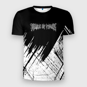 Мужская футболка 3D Slim с принтом Cradle of Filth. , 100% полиэстер с улучшенными характеристиками | приталенный силуэт, круглая горловина, широкие плечи, сужается к линии бедра | cradle | cradle of filth | dani | filth | gothic | immortal | metal | nymphetamine | of | рок