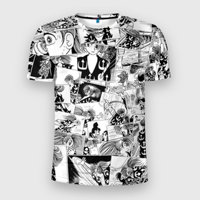 Мужская футболка 3D Slim с принтом Dororo pattern в Тюмени, 100% полиэстер с улучшенными характеристиками | приталенный силуэт, круглая горловина, широкие плечи, сужается к линии бедра | anime | dororo | hyakkimaru | аниме | анимэ | дороро | хяккимару