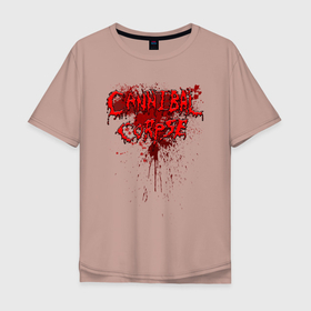 Мужская футболка хлопок Oversize с принтом Cannibal bleeding в Курске, 100% хлопок | свободный крой, круглый ворот, “спинка” длиннее передней части | bleeding | blood | cannibal corpse | каннибал корпс | кровотечение | кровь | труп каннибала